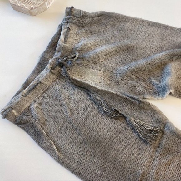 POL | Danni Lounge Lightweight Sweater Pants Boho Coachella Flare Leg Scalloped - Picture 5 of 14